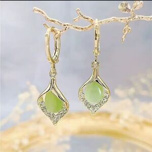 New! Gold and Pearl Drop Earrings unique